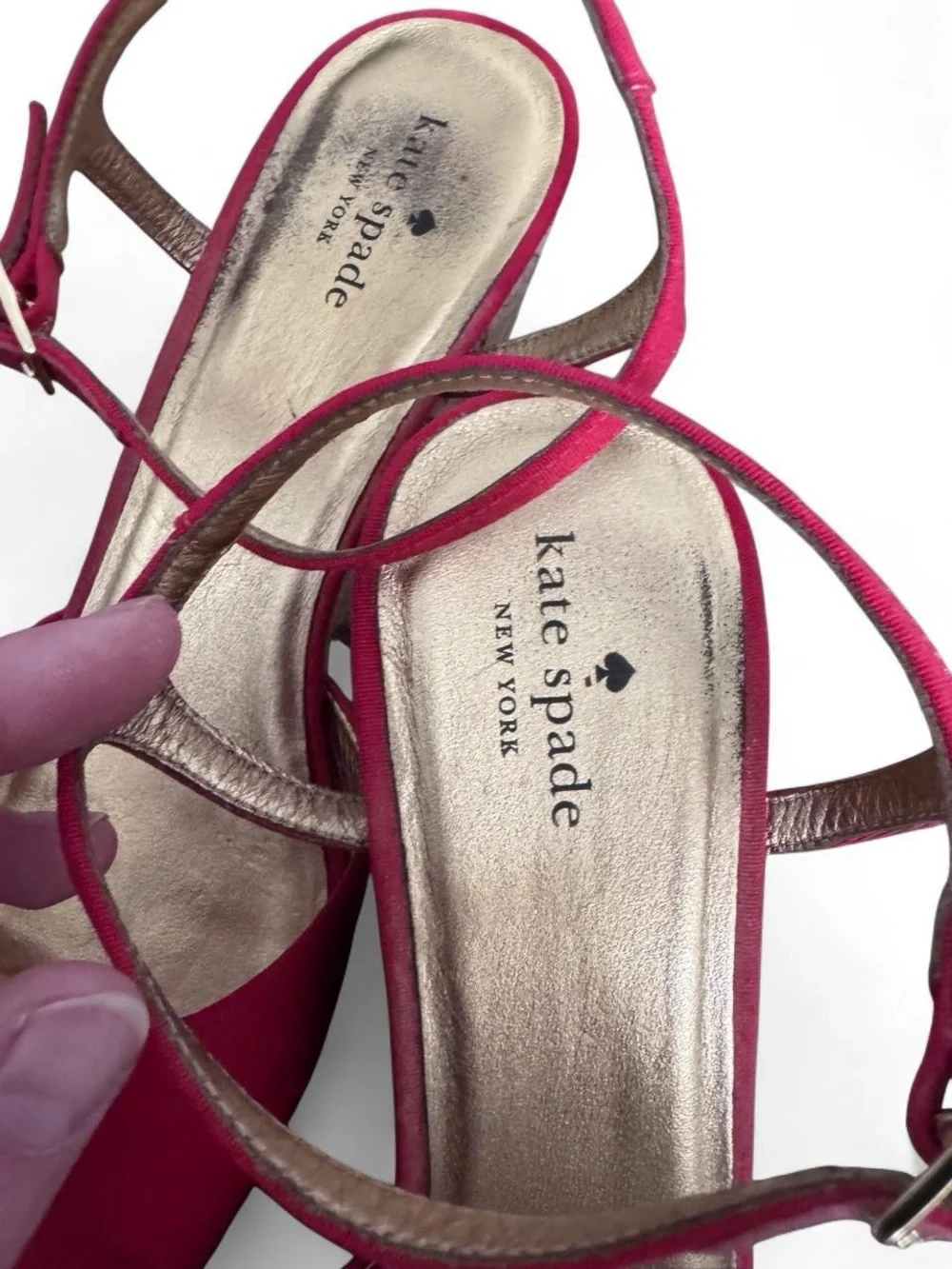 Kate Spade cork wedge platform heels